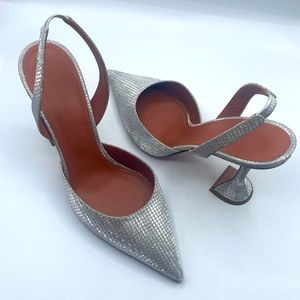 Amina Muaddi Holli Pointed Toe Slingback Pumps